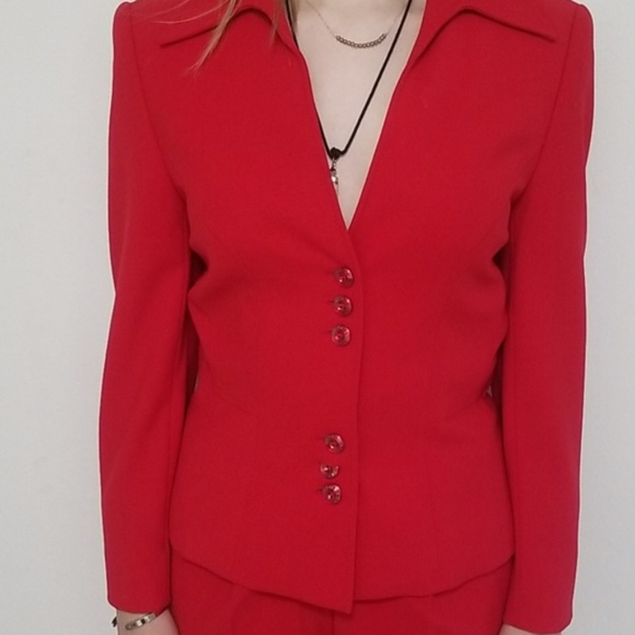 Vintage Escada Red 3 Piece Suit,Jacket,Skirt,Pants - Picture 2 of 4